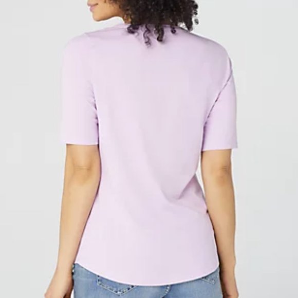 Denim & Co Essentials AnyWear Jersey Top 8214 - Picture 2 of 2